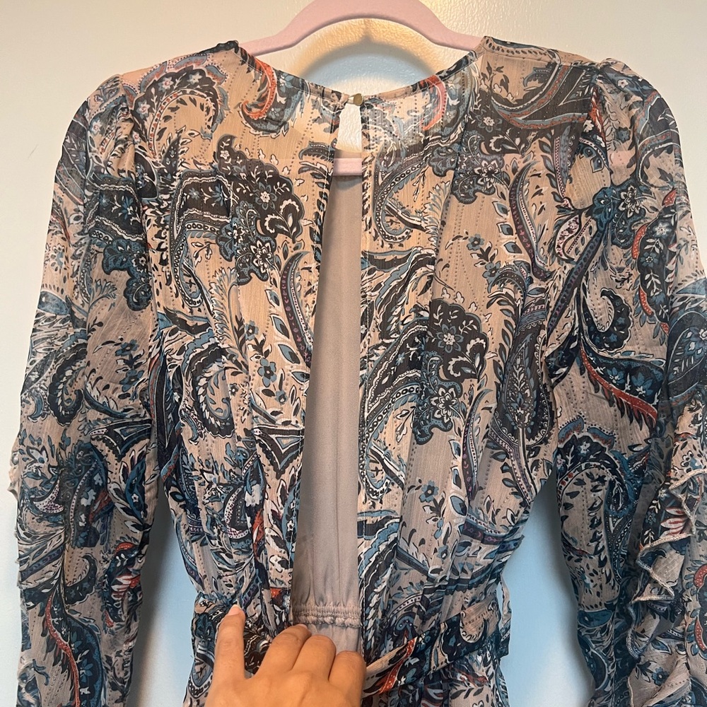 River Island Paisley Print Long Sleeve Dress - Picture 10 of 16